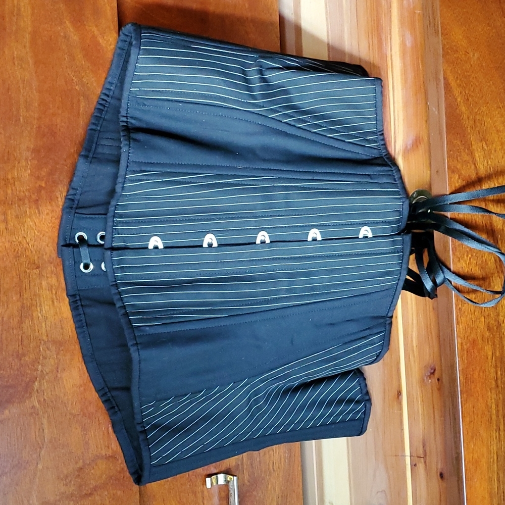 Pinstripe Black Underbust Corset